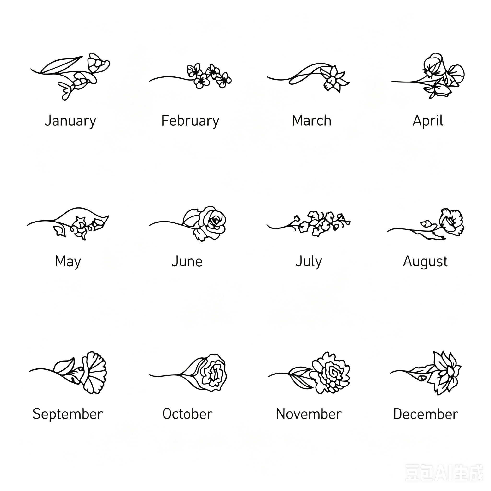 Month-Flower Goddess Ring