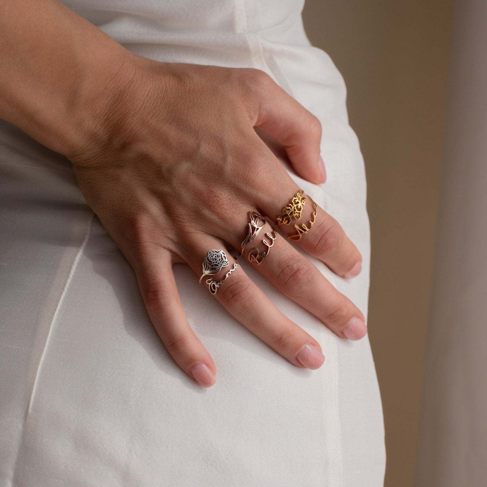 Month-Flower Goddess Ring