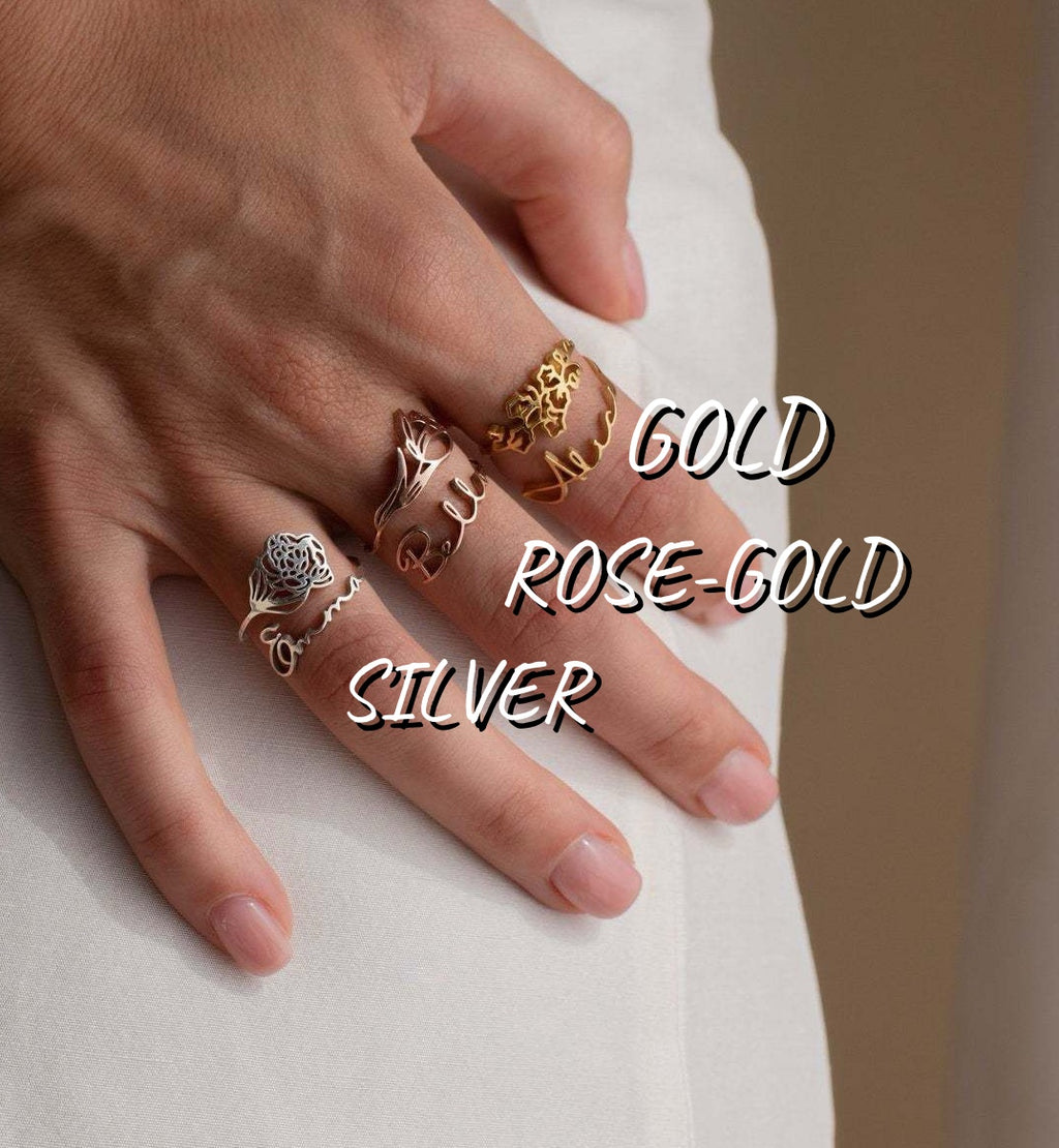 Month-Flower Goddess Ring