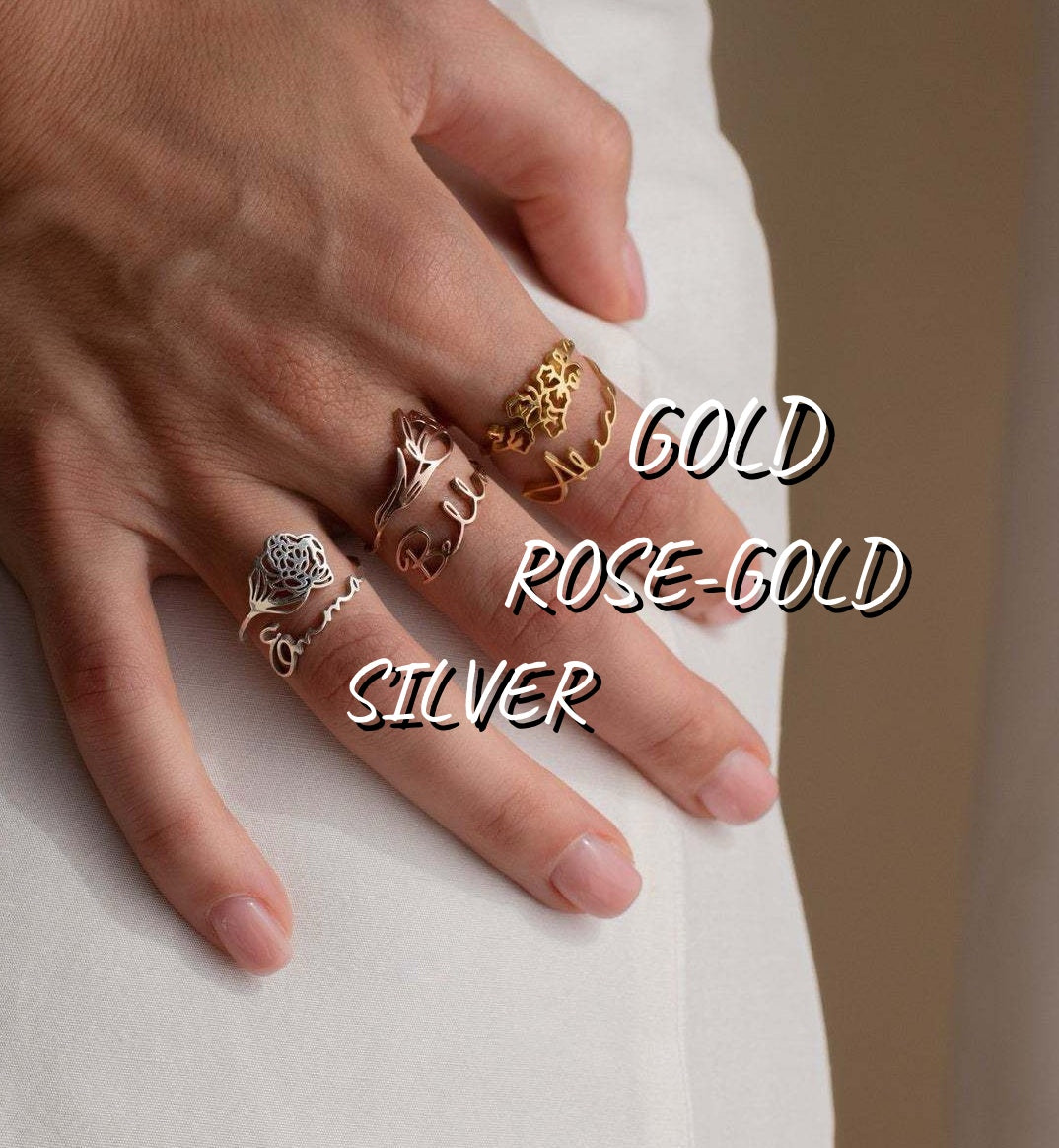 Month-Flower Goddess Ring