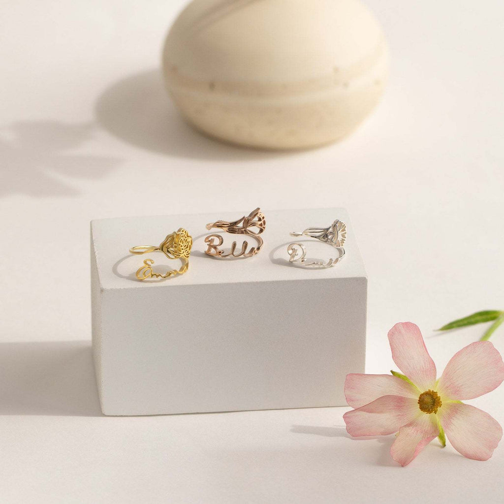 Month-Flower Goddess Ring